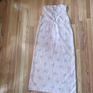 VINTAGE Sleeveless Night Gown Womens Small Pink Floral Print Princess Feminine